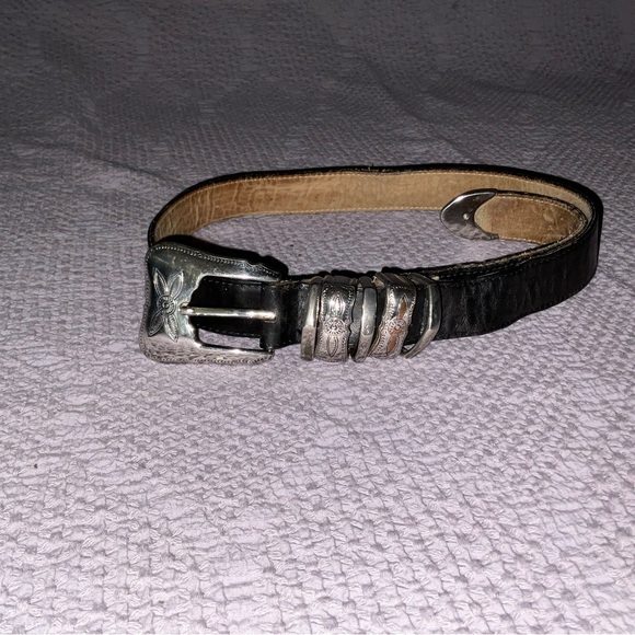 Black south Beach leather belt - Picture 3 of 7